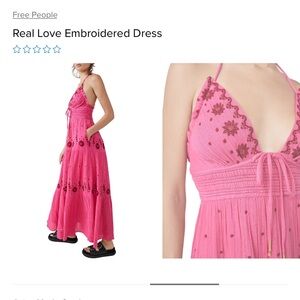 Free People Boho Embroidered Maxi Dress